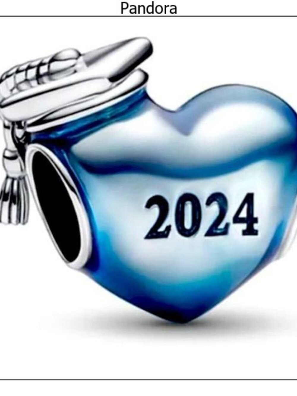 NWOT Graduation 2024 Blue Silver Heart Pandora